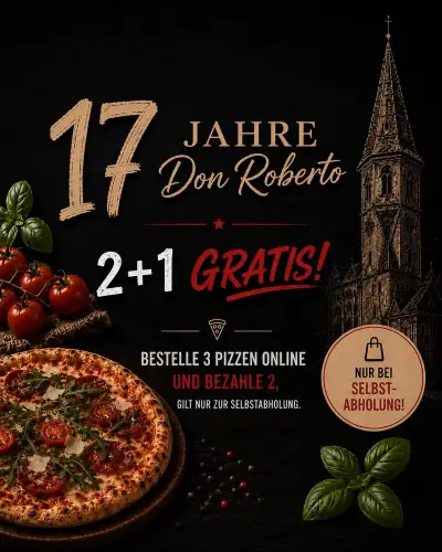 Pizza geschenkt bei Don Roberto Graz